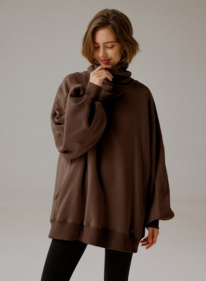 Oversized sweatshirt med rullkrage - Elegant komfort 